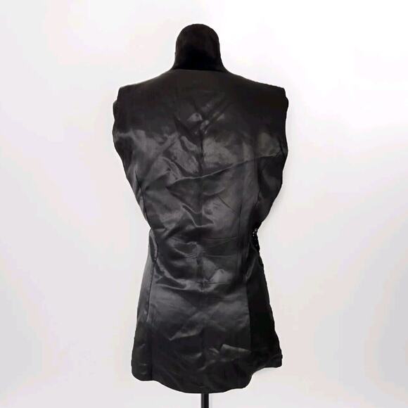 Vintage Victory Women's Black Embroidered Beaded Vest With Gold Buttons Small - Picture 3 of 6